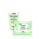 Ficha técnica e caractérísticas do produto Kit Limpeza Facial Simple Sabonete Gel + Lenço Umedecido 25 Unidades - 150ml
