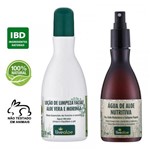 Kit Loção de Limpeza Facial Natural 210ml + Água de Aloe Nutritiva Natural com Ácido Hialurônico 120ml - Livealoe