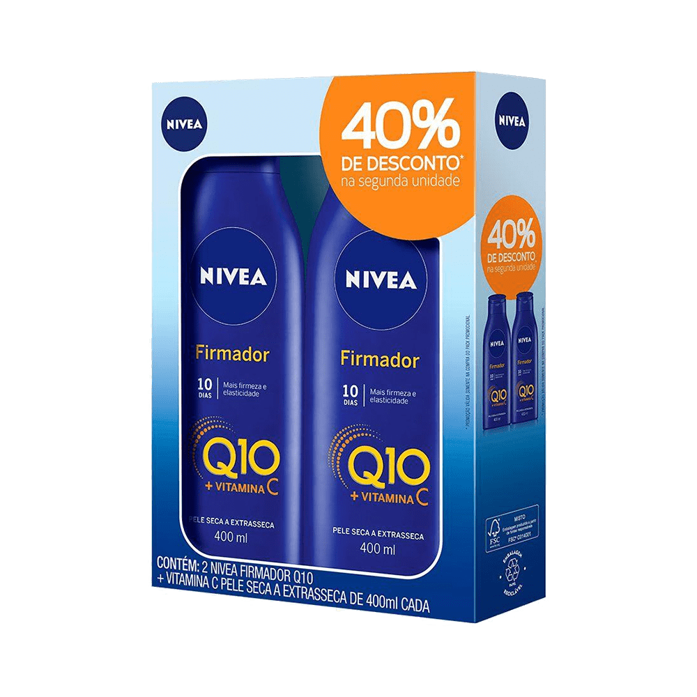 Ficha técnica e caractérísticas do produto Kit Loção Nivea Q10 Vitamina C 400ml com 40% de Desconto na 2º Unidade