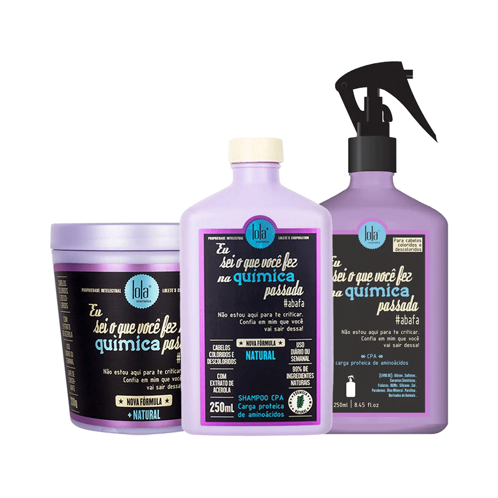Ficha técnica e caractérísticas do produto Kit Lola Química Passada Shampoo 250ml + Máscara 230g + Spray 250ml