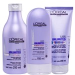 Kit LOréal Professionnel Expert Liss Unlimited - Shampoo + Condicionador + Creme de Pentear