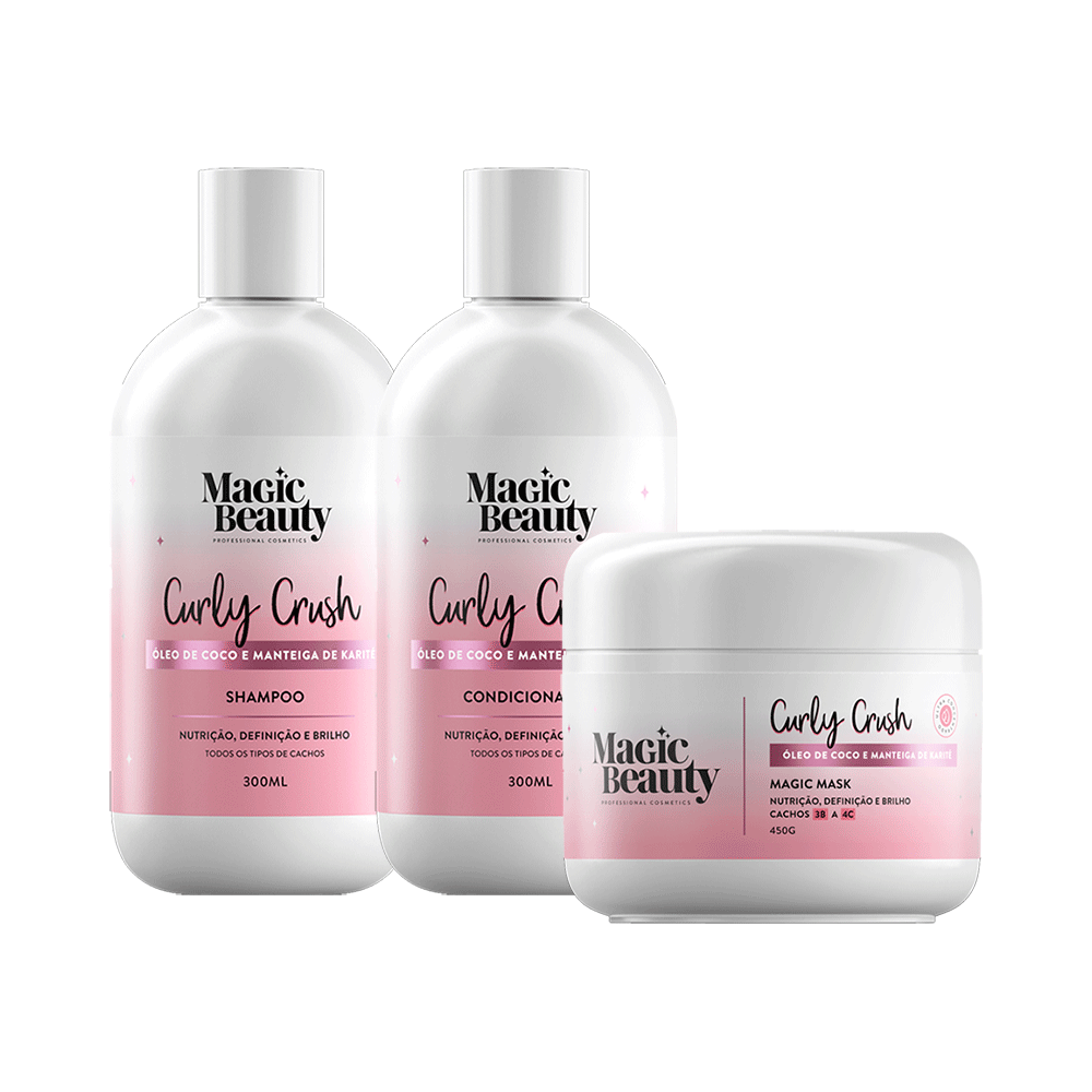 Ficha técnica e caractérísticas do produto Kit Magic Beauty Shampoo + Condicionador + Máscara 3B a 4C Curly Crush