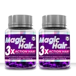 Kit 2 Magic Hair Caps Crescer Cabelo E Combate Queda Cabelo