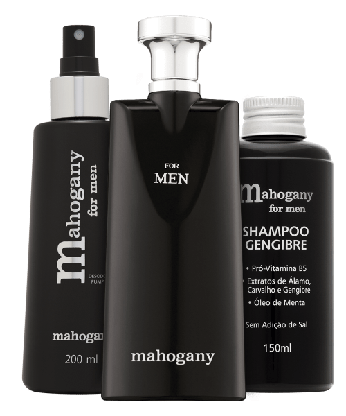 Ficha técnica e caractérísticas do produto Kit Mahogany Desodorante Spray + Fragrância + Shampoo For Men
