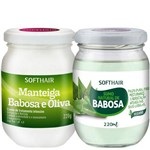 Ficha técnica e caractérísticas do produto Kit Manteiga Babosa e Oliva 220g + Sumo Natural de Babosa 200ml Soft Hair
