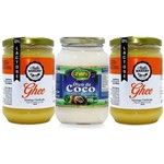 Ficha técnica e caractérísticas do produto Kit 2 Manteiga Ghee Clarificada 500ml+ 1 Oleo de Coco Extra Virgem 500ml +