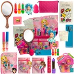 Ficha técnica e caractérísticas do produto Kit Maquiagem Infantil Completo Batom Gloss Sombra Espelho
