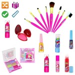 Ficha técnica e caractérísticas do produto Kit Maquiagem Infantil Completo com Pinceis MKI070 - Nova Diva
