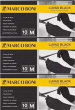 Ficha técnica e caractérísticas do produto Kit Marco Boni 06 Caixas De Luvas M Pretas Com 10 Uni. Cada