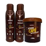 Ficha técnica e caractérísticas do produto Kit Máscara Bomba de Café Glatten 500g Shampoo Condicionador