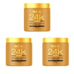 Kit 3 Mascara de Hidratação para Cabelo Banho de Ouro 24k 470g - Biocale