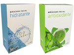 Kit Máscara Facial Hidratante Ácido Hialurônico e Chá Verde Antioxidante Luisance em Caixa Display