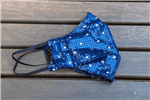 Máscara de Paetês 3D Azul e Prata