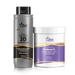 Ficha técnica e caractérísticas do produto Kit Máscara Restauradora Noblesse K 800g e Gloss Matizador 3D Blond Black 500ml Magic Color