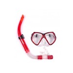 Ficha técnica e caractérísticas do produto Kit Máscara + Snorkel Leader do Brasil (Vermelho)