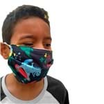 Ficha técnica e caractérísticas do produto Kit 3 máscaras proteção infantil tecido lavável reutilizável estampa dinossauro colors