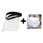 Ficha técnica e caractérísticas do produto Kit 2 Máscaras Protetor Facial Face Shield + 10 Máscaras de Rosto Lavável Tecido