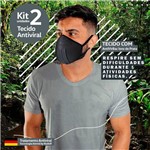 Kit 3 Máscaras Tecido AntiVirBac Filtragem Compatível N95 Lavável Anatômica Íons de Prata Preta - Brasilm
