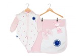 Ficha técnica e caractérísticas do produto Kit Maternidade Cruzeiro Rosa com Manta Oficial - Torcida Baby
