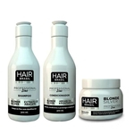Ficha técnica e caractérísticas do produto Kit Matizador Blond Silver Hairbrasil 3X1 Profissional