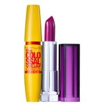 Ficha técnica e caractérísticas do produto Kit Maybelline The Colossal Lips and Eyes Roxo Provocante (2 produtos)