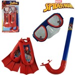 Ficha técnica e caractérísticas do produto Kit Mergulho com Mascara Snorkel/pe de Pato Homem Aranha Spider Man