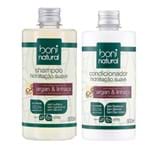 Kit Natural com Shampoo e Condicionador Hidratação Suave Argan e Linhaça - Boni Natural