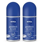 Kit Nivea Protect Care Desodorante Roll-On 50ml Leve 2 Pague 1