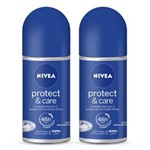 Ficha técnica e caractérísticas do produto Kit Nivea Protect & Care Desodorante Roll-On 50ml Leve 2 Pague 1