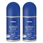 Ficha técnica e caractérísticas do produto Kit Nivea Protect Care Desodorante Roll-On 50ml 2 Unidades