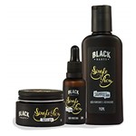 Kit Óleo + Balm + Shampoo para Barba Black Barts® Single Ron