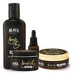 Kit Óleo para Barba + Balm + Pomada Modeladora Matte Effect + Shampoo Black Barts® Single Ron