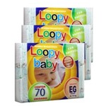Ficha técnica e caractérísticas do produto Kit 3 Pacotes Fralda Infantil Loopy Baby Xg 210 (3x70) Unidades