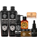 Ficha técnica e caractérísticas do produto Kit para barba com 2 shampoos balm óleo gel pente tônico lady iv