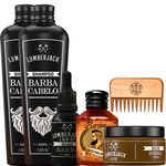 Ficha técnica e caractérísticas do produto Kit Para Barba Com 2 Shampoos Balm Óleo Pente barba e Tônico cresce barba