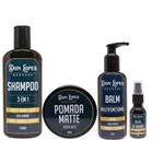 Ficha técnica e caractérísticas do produto Kit para Barba Completo Combo Don Shampoo 3 em 1+ Pomada Matte + Óleo + Balm para Barba
