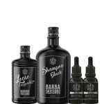 Ficha técnica e caractérísticas do produto Kit Barba Shampoo Black 2 Óleos De Hidratação Loção Escurecedora lady iv