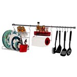 Ficha técnica e caractérísticas do produto Kit para Cozinha Metaltru - 11 Peças - Cromo/Vermelho