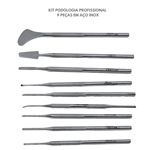 Ficha técnica e caractérísticas do produto Kit Pedicure Podologia Profissional com 9 Instrumentos