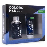 Ficha técnica e caractérísticas do produto Kit Perfume Masculino Colors Black Benetton EDT 100ml + Gel 75ml