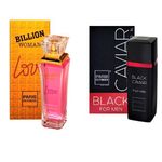 Ficha técnica e caractérísticas do produto Kit Perfume Billion Woman Love + Black Caviar Paris Elysees