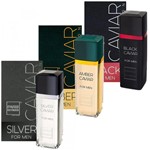 Ficha técnica e caractérísticas do produto Kit 3 Perfume Paris Elysees - 1 Black Caviar +1 Amber +1 Silver