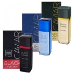 Ficha técnica e caractérísticas do produto Kit 3 Perfume Paris Elysees - Amber, Black e Blue Caviar