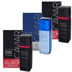 Ficha técnica e caractérísticas do produto Kit Perfume Paris Elysees - 2 Black Caviar e 1 Blue Caviar