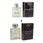 Ficha técnica e caractérísticas do produto Kit 2 Perfumes Cuba 100ml Cada Black + Diamond