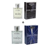 Ficha técnica e caractérísticas do produto Kit 2 Perfumes Cuba 100ml Cada Black + Double Bleu