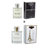 Ficha técnica e caractérísticas do produto Kit 2 Perfumes Cuba 100ml Cada Black + Eiffel Centennial