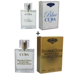 Ficha técnica e caractérísticas do produto Kit 2 Perfumes Cuba 100ml cada | Blue + Double Gold 