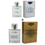 Ficha técnica e caractérísticas do produto Kit 2 Perfumes Cuba 100ml Cada Blue + Double Gold