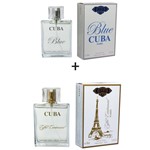 Ficha técnica e caractérísticas do produto Kit 2 Perfumes Cuba 100ml Cada Blue + Eiffel Centennial